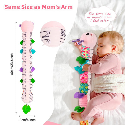 0-12 Tummy Baby Toys Months, Caterpillar Musical Plush Stuffed Toy for Infant, Animal Soft Rattle Sensory Toys