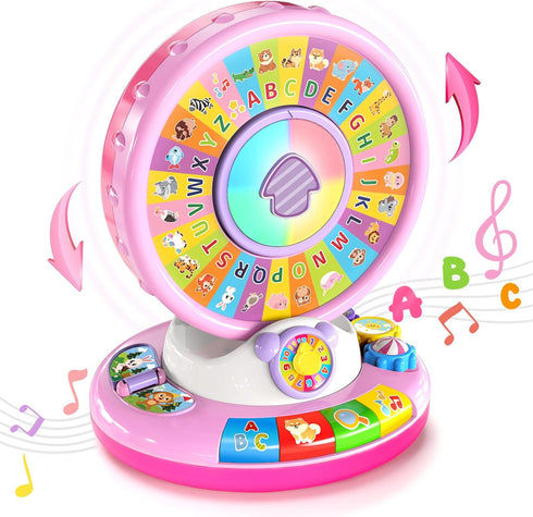 1 2 3 1-3, 1st 12-18 Toys for Year Old Boys Girls, Spin & Sing ABC Alphabet Learning Zoo with Lights & Sounds, Musical