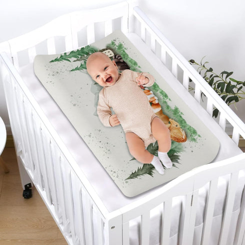 Woodland Animals Mountain Forest Changing Pad Covers for Boys Girls, Soft Stretchy Baby Diaper Changing Table Mat Cover