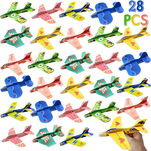UMEELR 28 Pack Foam Airplane Gliders for Kids, Glider Planes Flying Toys for