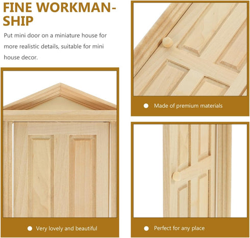 1 12 1 12 Zerodeko Dollhouse Door Scale, Mini Wooden Door, Dollhouse Front Scale, Mini Wooden for Dolls DIY Furniture