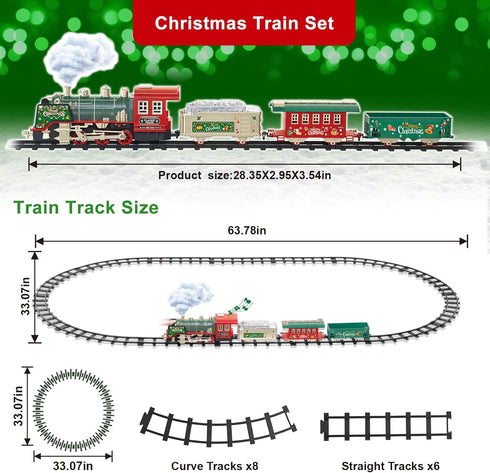 Set 3-8 JQ JUQU Remote Control Electric Train with Real Steam, Lights & Sound, Toy Train for Kids Ages with Complete