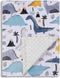 Baby Blanket for Boys Girls, Soft Minky with Double Layer Dotted Backing, Color Dinosaurs Printed, 30 x 40 Inch
