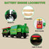 Battery Operated Locomotive Train Set for Wooden Tracks, Electric Remote Control Cars with Light & Sound