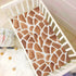 CHUROUSY 28x52 Inch Giraffe Print Crib Sheets for Boys Girl Giraffe Spots Zoo Safari Brown Animal Fitted Mattress Cover
