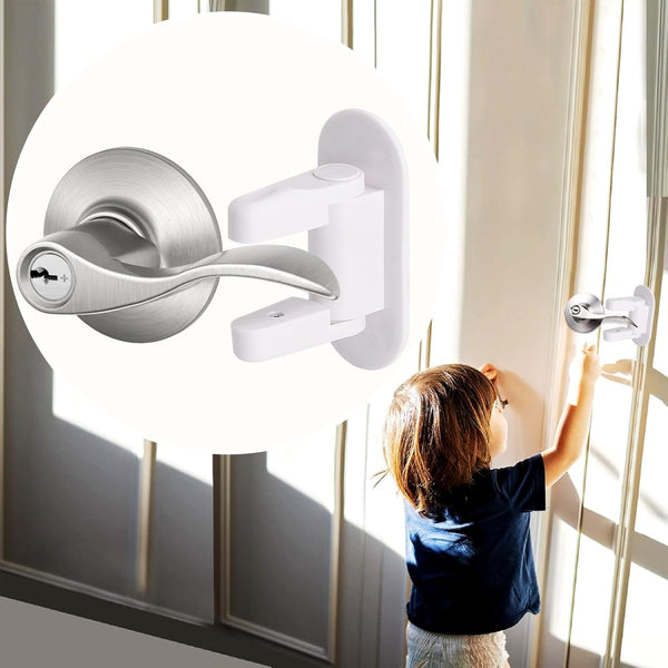 Matenf Childproof Door Lever Lock (2 Pack) Prevents Toddlers Pets From Opening Doors,