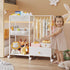 3in1 BBLIKE Diaper Caddy Organizer - Diaper Caddy & Rolling Diaper Cart with Kids Clothing Rack for Nursery and Baby