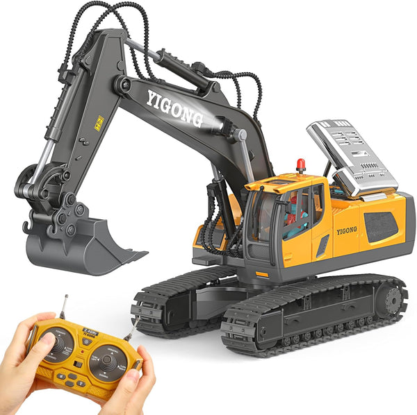 LUDILO Remote Control Excavator Toys for 6 7 8 Year Old Boys