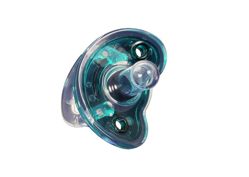 Sweetie Silicone Pacifier Refuser Soother, 100% Silicone BPA Free, 2 Count (Turquoise)