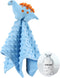 CREVENT Cozy Plush Baby Security Blanket Loveys | Blue Dinosaur with Minky Dot Front & Sherpa Backing for Boys