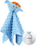 CREVENT Cozy Plush Baby Security Blanket Loveys | Blue Dinosaur with Minky Dot Front & Sherpa Backing for Boys