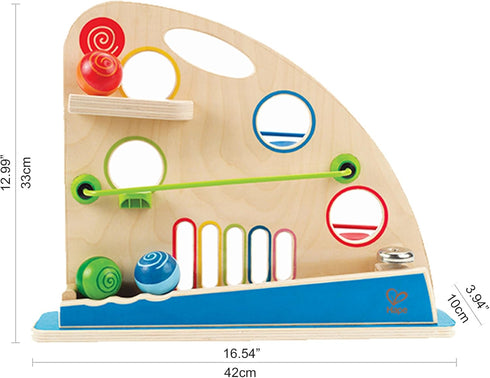 Award Winning Hape Totally Amazing Roller Derby Wooden Marble Racing Toy, Multicolor, 16.5" x 3.9" x 13"