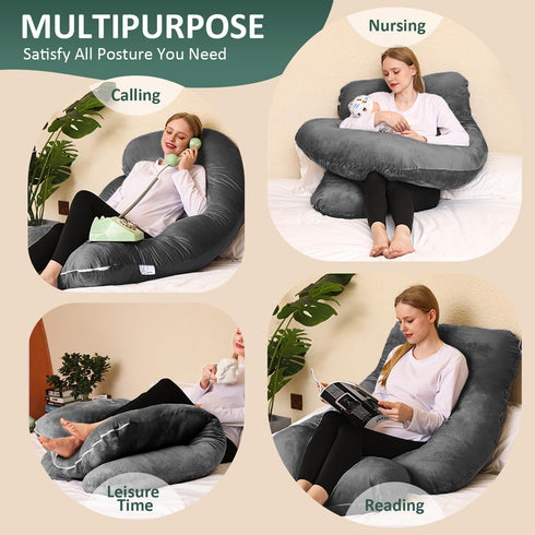 58 inch, Chilling Home Pregnancy Pillow, U Shaped Pregnancy Pillows for Sleeping Full Body Pillow Maternity Pillow