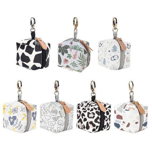 GANYKQ 2 Multifunctional Pacifier Holder Bag PU Leather Pacifier Case Bag Pacifier Storage Container Holds Pacifiers