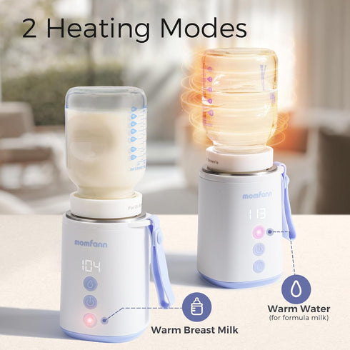 2 3800mAH Portable Bottle Warmer Travel Baby Bottle Warmer for Breastmilk On The Go Travel Bottle Warmer Leak-Proof