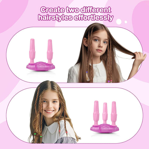 Set, Yoloflix Hair Braiding Machine, Hair Salon Toys for Girls with Braider, Beads, Wig & Accessories, Kids Hair