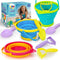 TOY Life 9 Pack Sand Buckets Toys Set with 3 Collapsible Beach