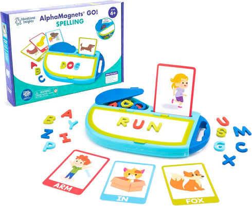 Educational Insights AlphaMagnets GO! Spelling Activity Set, 73 Pieces Gift for Toddlers Ages 4+