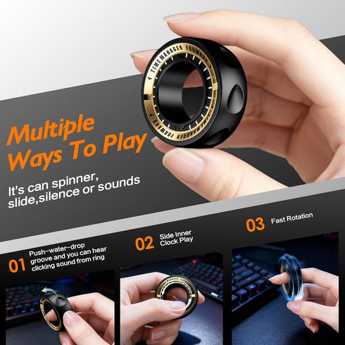 Upgraded Fidget Spinner for Stress Relief Magnetic Fidget Ring Toy with Mechanical Sound Sensory Stress Toys Anxiety