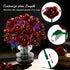 Set 15 330PCS HOGOKIDS Flowers Bouquet Building - Burgundy Roses Mother's Day Gfit for Mom, Deep Red Rose Botanical