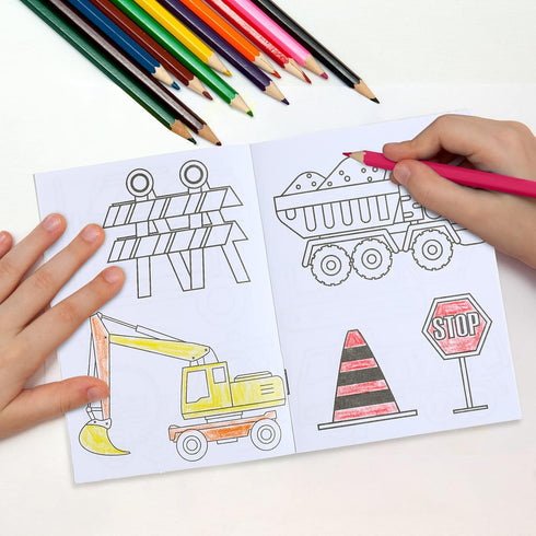 24 Clabby Pieces Construction Trucks Coloring Book Construction Birthday Party Favors Building Coloring Book Including