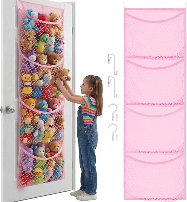 Over The Door Stuffed Animal Storage, Cotton Toy Organizer for Storage Plush