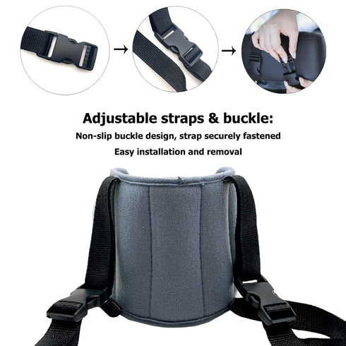 Kids Car Seat Head Support Band, Adjustable Child Carseat Headhold, Safety Car Seat Neck Relief Strap, Breathable Head