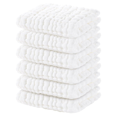 Yoofoss Muslin Baby Washcloths 100% Cotton Face Towels 6 Pack Wash Cloths