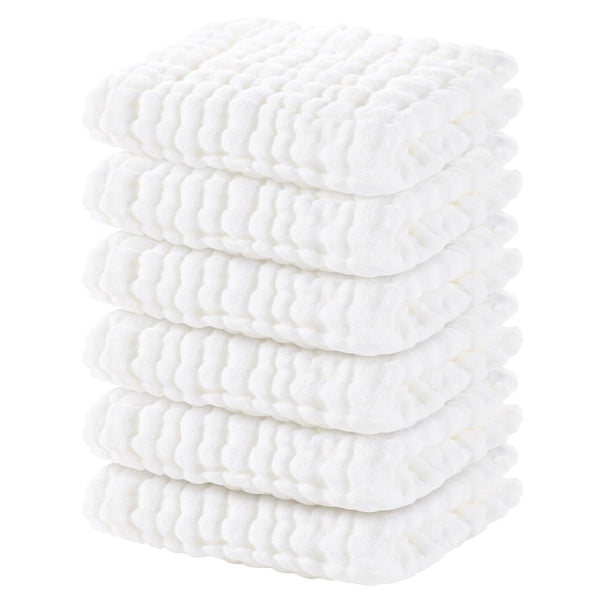 Yoofoss Muslin Baby Washcloths 100% Cotton Face Towels 6 Pack Wash Cloths