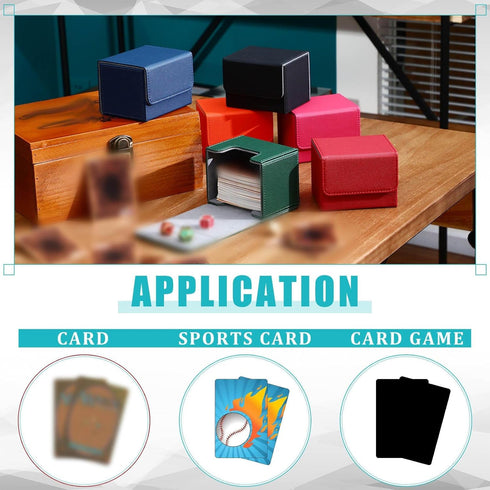6 Pack 100+ 100 Yookeer Leather Deck Cases Card Deck Game Box Magnetic Playing Card Storage Box for Plus Cards