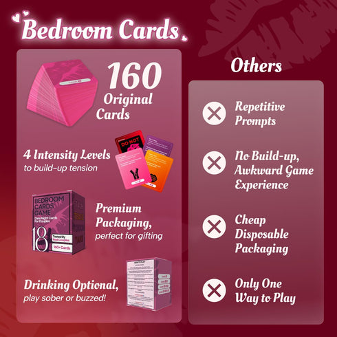 Renaco Gift Company 160 4 Cards Couples Games for Adults - Romantic & Naughty Game Date Night Ideas to Spark