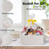OIAHOMY Woven Gift Basket with Gift Bags & Ribbons, Storage Basket for Baby Showers, White