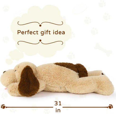 MaoGoLan Giant Dog Plush - Life Size 31" Large Stuffed Animal Dog, Fluffy Cuddly Throw Pillow Toy