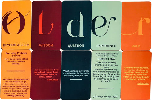 Older: A Renewable Life Conversational Card Game on Aging and Life Adventure for Age 40+