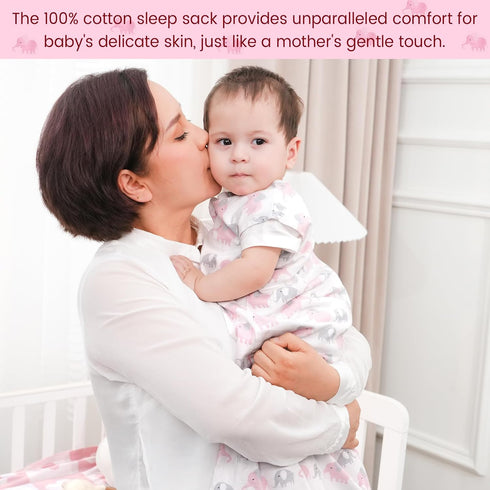PHF 100% Cotton Baby Sleep Sack, 0-6 Months, 2-Way Zipper Infant Sleeping Sack for Boys & Girls, 2 Pack