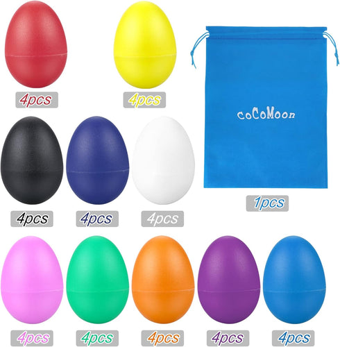 Egg Shakers Musical Instruments for Babies, 40Pcs Maracas Percussion with Storage Bag for Music Parties