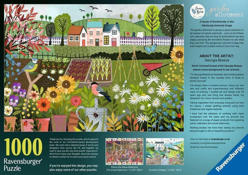 1000 Ravensburger Garden Allotment Piece Jigsaw Puzzle | Vibrant Garden Artwork | Idyllic Nature Scene | Durable