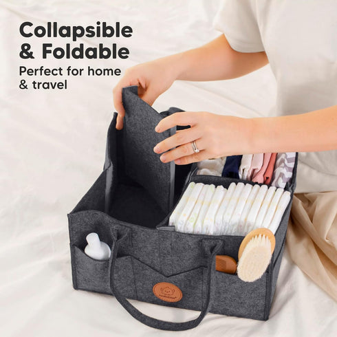 KeaBabies Portable Diaper Changing Pad and Baby Diaper Caddy Organizer - Waterproof Foldable Baby Changing Mat, Travel