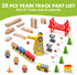 55PCS Set 3-7, Tiny Land Wooden Train - Compatible with Major Brand Tracks, Educational Toy for Toddlers & Kids Ages