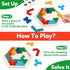 3+ (4 Pack) Wooden Puzzles,Geometric Shape Logic Hexagon Puzzle Toys Brain Teasers STEM Montessori Educatioanl IQ Board
