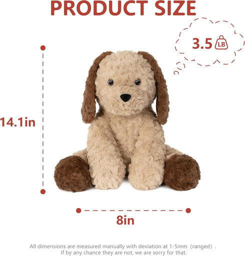 14" 3.5 Niuniu Daddy | Pound Dog Weighted Stuffed Animal, Heavy Doggy Pillowfort Plush Toys for Kids Adults, Weighted