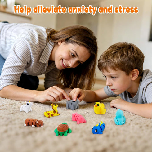64pcs 3D 3D VZZNN Mini Printed Animals Bulk, Printed Articulated Flexible Fidget Toy, Cute Little Animal Figurines Toy