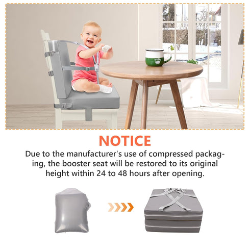 5 Toddler Booster Seat for Dining Table, Point Buckle Child Booster Seat for Table with Backrest, PU Waterproof Easy
