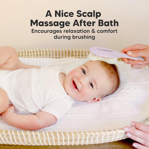 Wooden Baby Hair Brush for Toddler Girls, Boys - Cradle Cap Brush for Babies, Soft Goat Bristles, Perfect Gentle Scalp