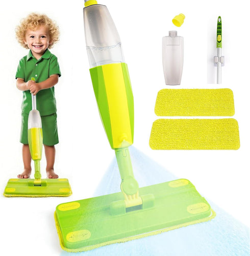 Kids Spray Mop, Fun & Functional Toddler Mop Cleaning Set,Real Working Mini