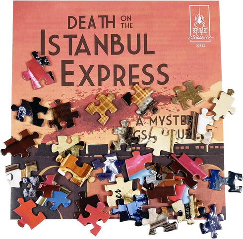 Classic Mystery Jigsaw Puzzle, Murder Mystery Party - Death on The Istanbul Express, 1,000 Piece Orange