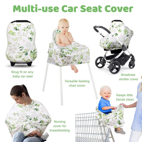 Summer Nursing Cover Breastfeeding Scarf, Car Seat Covers for Babies Infant Carseat Canopy, Stretchy Soft Breathable