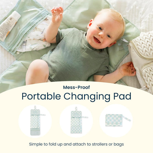 Tiny Twinkle Portable Diaper Changing Pad | Waterproof, Wipeable & Compact Baby Changing Pad for Travel | Smart Wipes