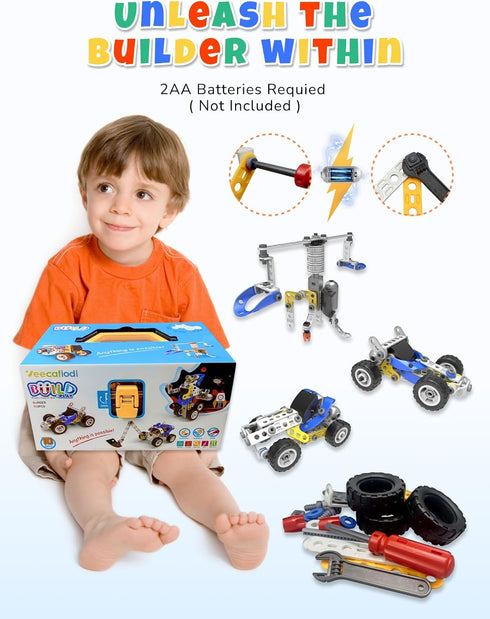STEM Toys for Boys Age 5-8, 10 in 1 Electric Building Toys for Kids, Educational Racing Construction Kit
