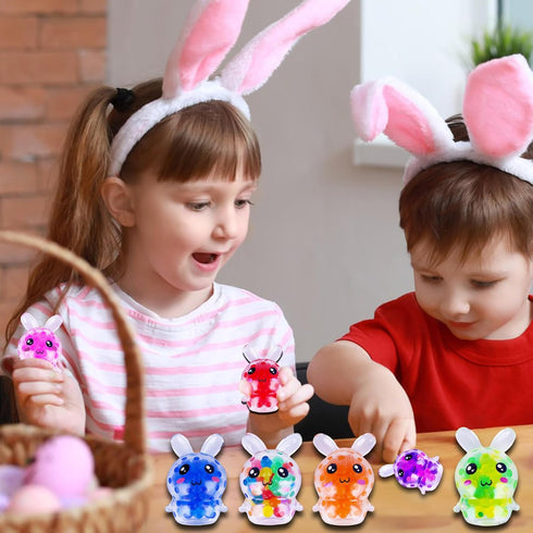 12 Exun Pcs Easter Bunny Mini Squeeze Balls, Easter Basket Stuffers, Easter Egg Fillers, Squishies Stress Relief Fidget